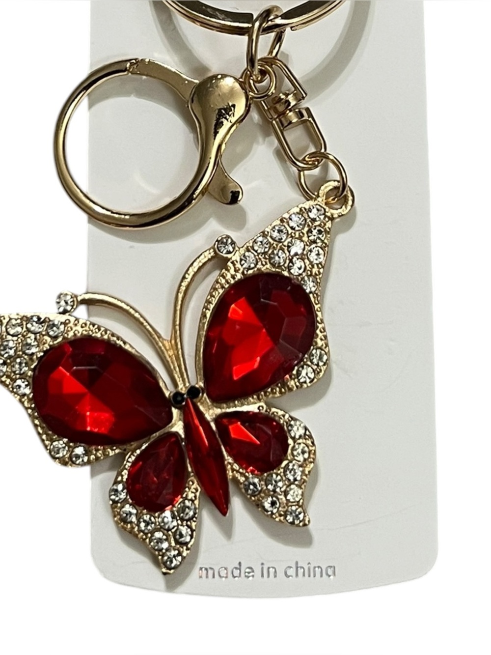 2pc Rhinestone Butterfly Bag Charm/Keychain - Picture 2 of 2